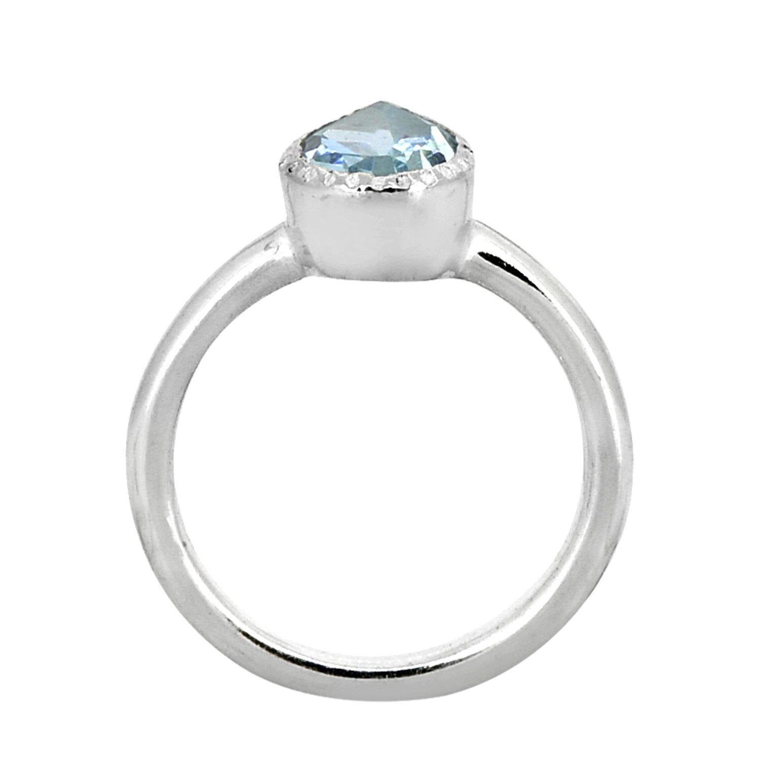 Sky Blue Topaz Solid 925 Sterling Silver Gemstone Solitaire Ring Jewelry - YoTreasure