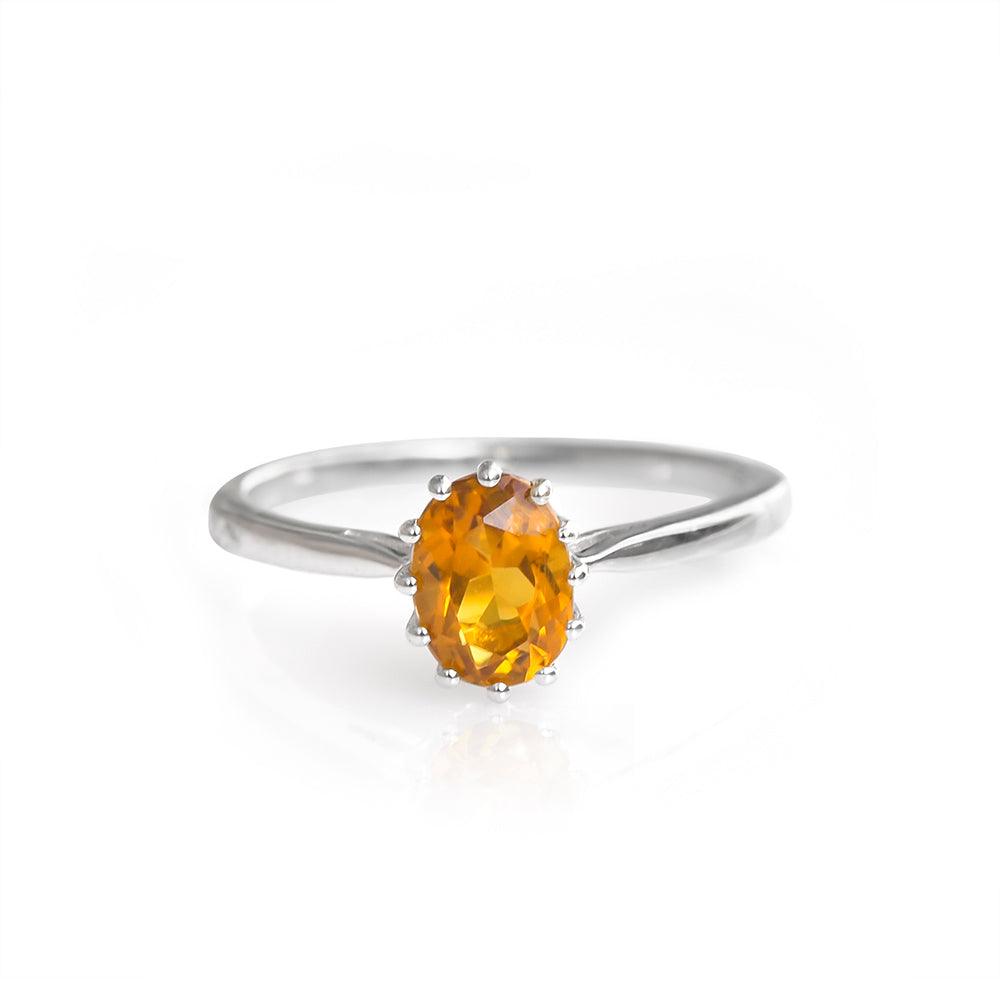 1.05 Ct Citrine Solid 925 Sterling Silver Ring Jewelry - YoTreasure