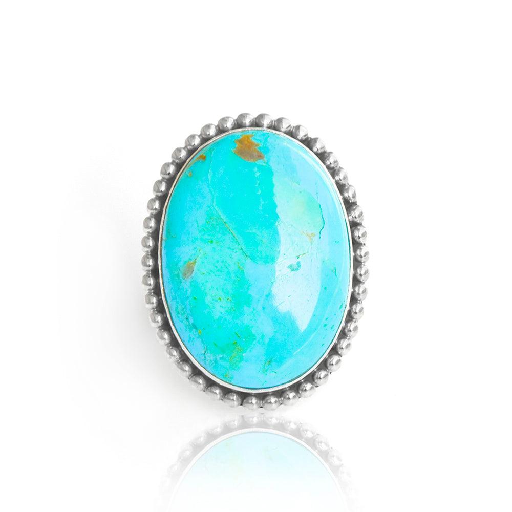 Blue Mohave Turquoise Solid 925 Sterling Silver Gemstone Ring Jewelry - YoTreasure