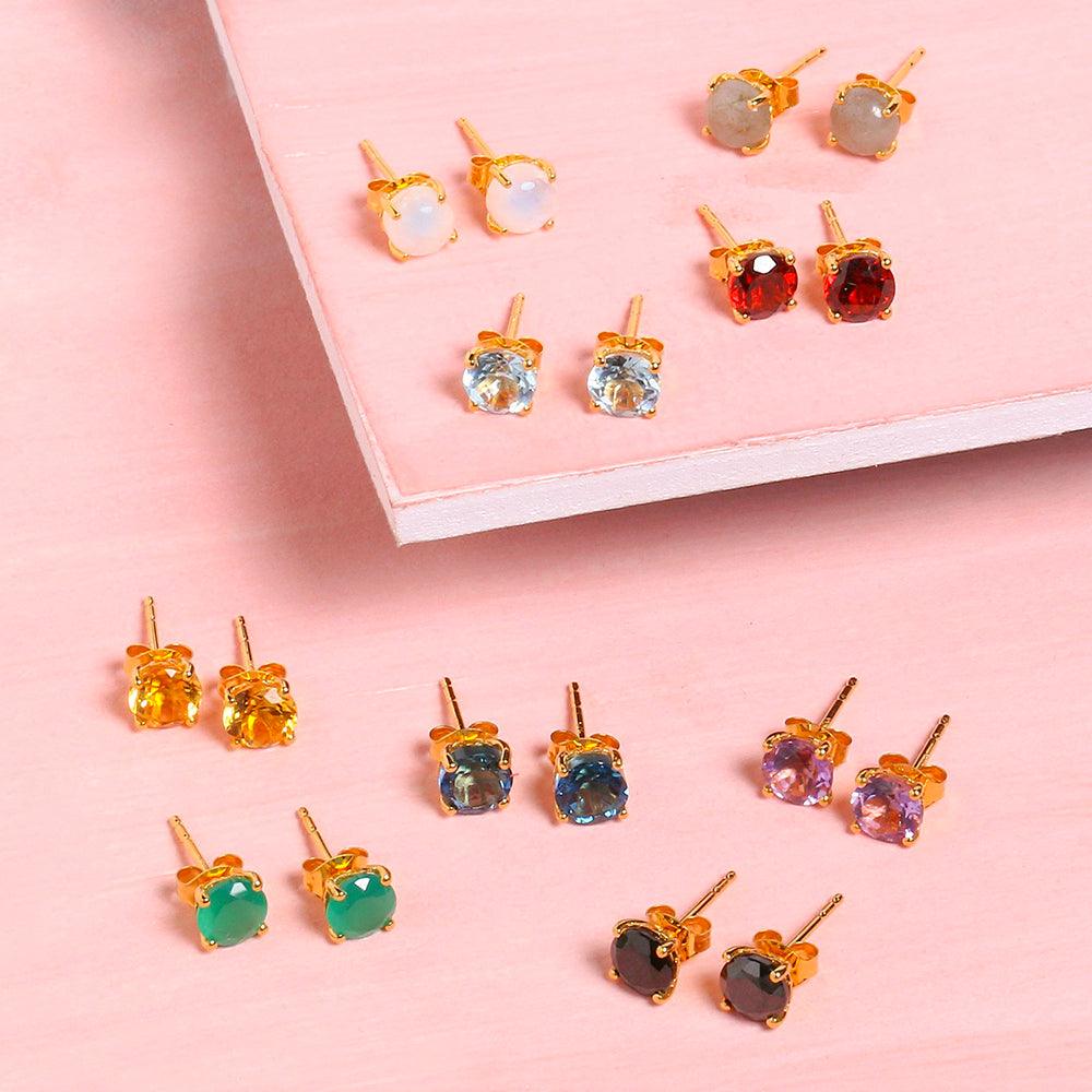 1.50 Ct. Citrine Solid 10k Yellow Gold Stud Earrings - YoTreasure