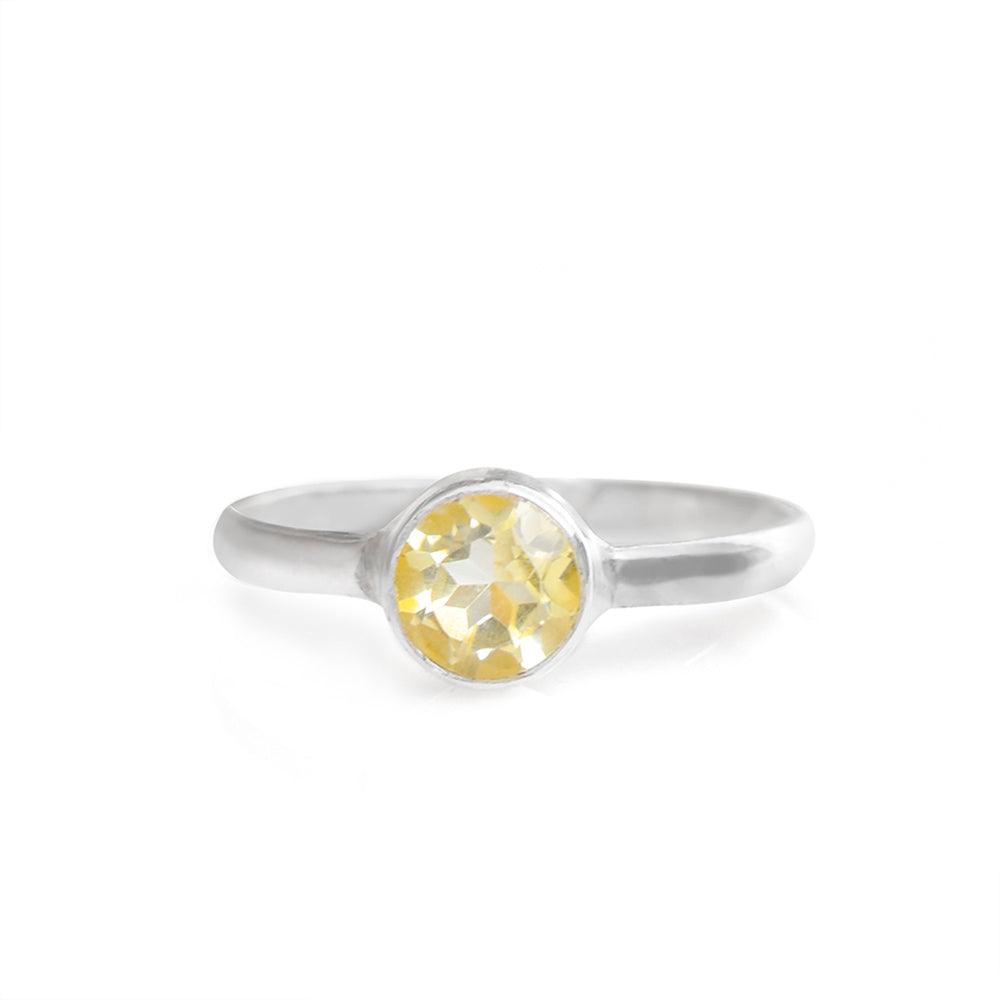 Natural Citrine Solid 925 Sterling Silver Ring Jewelry - YoTreasure