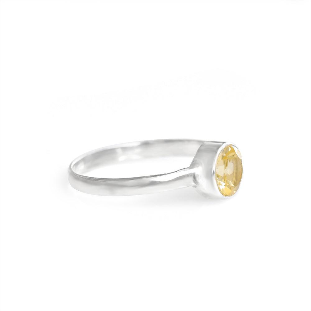 Natural Citrine Solid 925 Sterling Silver Ring Jewelry - YoTreasure