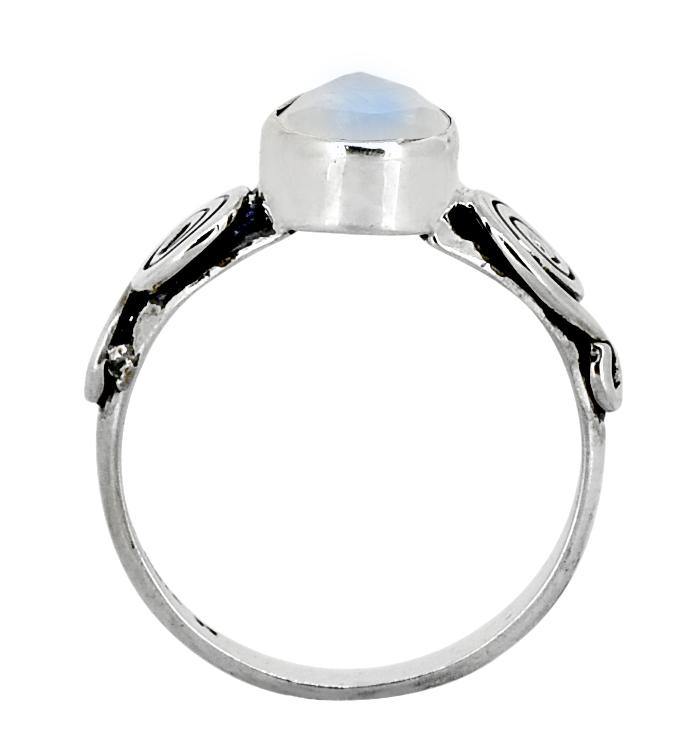 Rainbow Moonstone Solid 925 Sterling Silver Gemstone Solitaire Ring Jewelry - YoTreasure