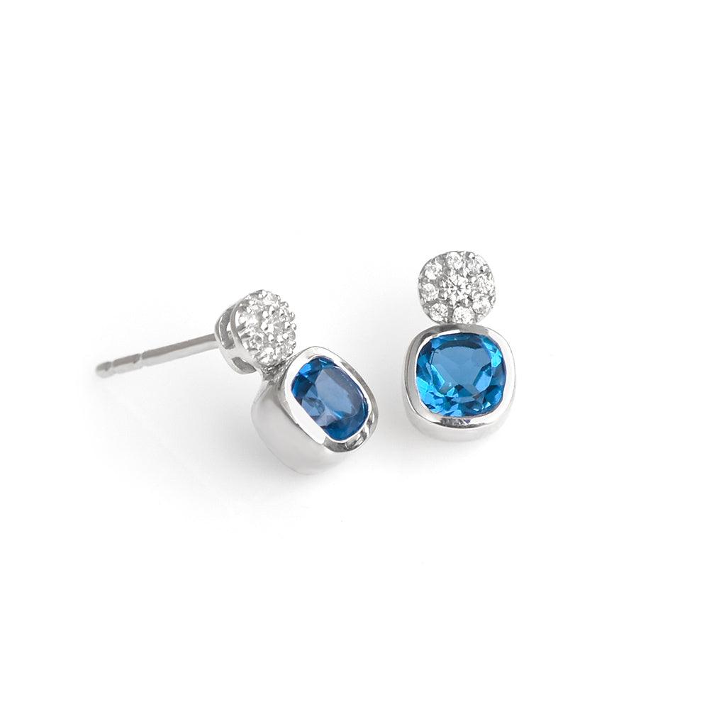 1.62 Ct. London Blue Topaz Solid 925 Sterling Silver Stud Earrings Jewelry - YoTreasure