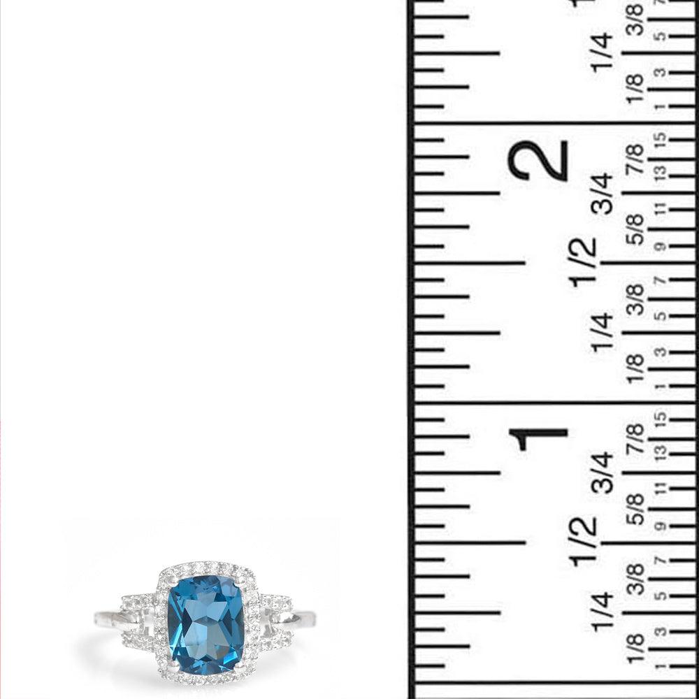 2.68 Ct. London Blue Topaz Solid 925 Sterling Silver Ring Jewelry - YoTreasure