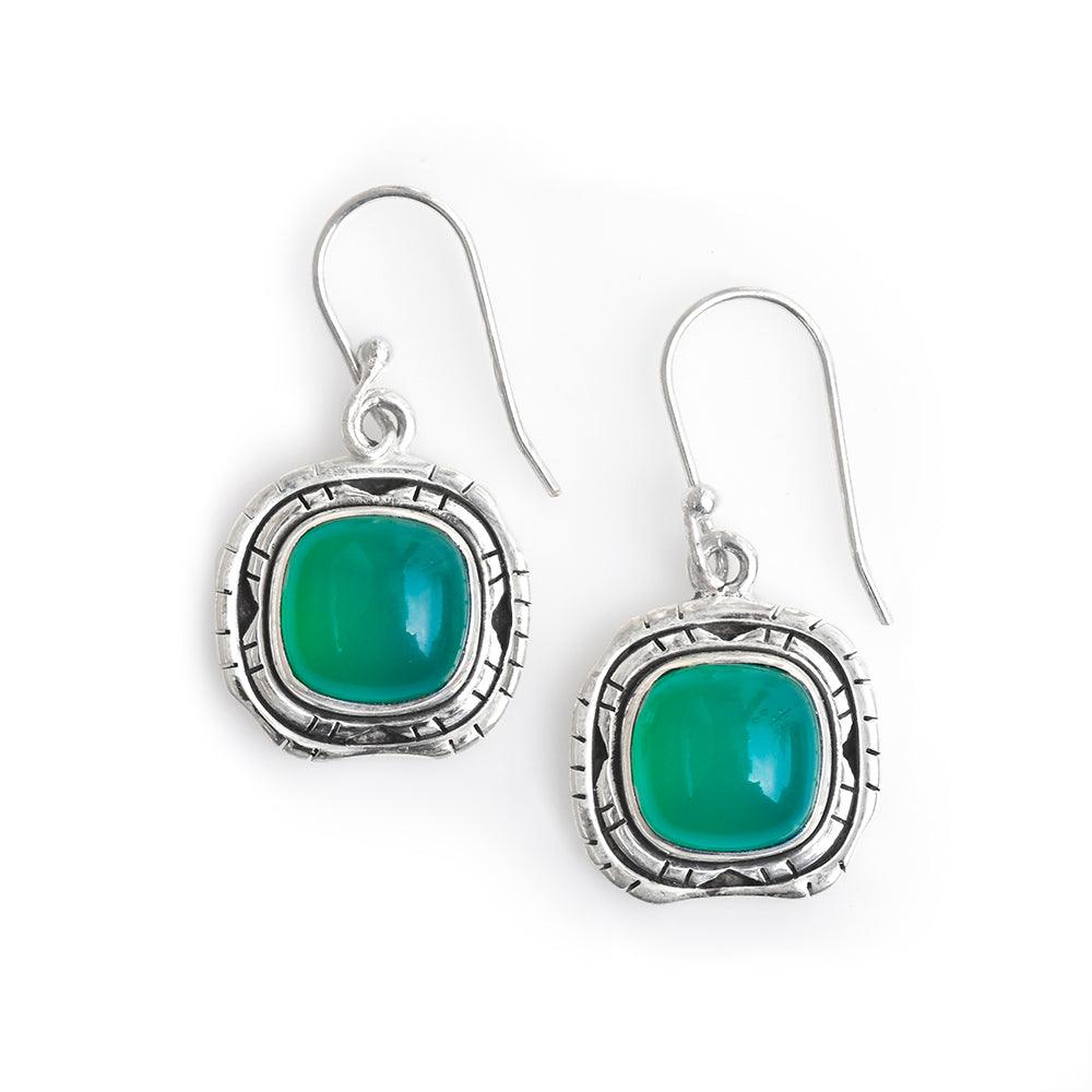 1.33" Green Onyx Solid 925 Sterling Silver Dangle Earrings Jewelry - YoTreasure