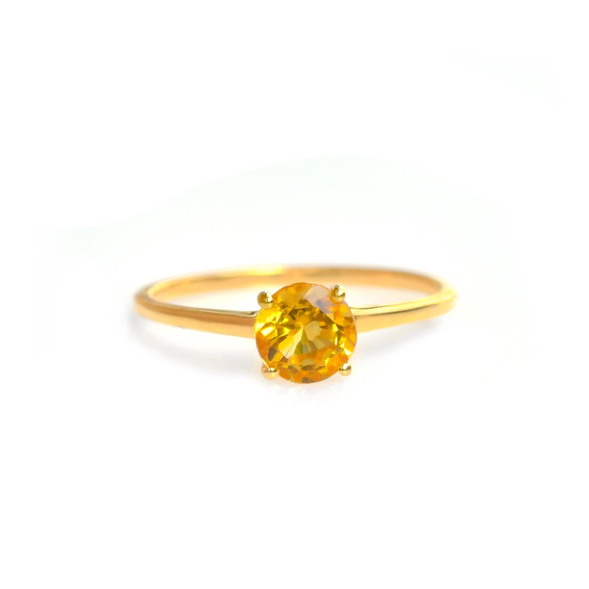 0.75 Ct Citrine Solid 10k Yellow Gold Solitaire Ring Jewelry - YoTreasure