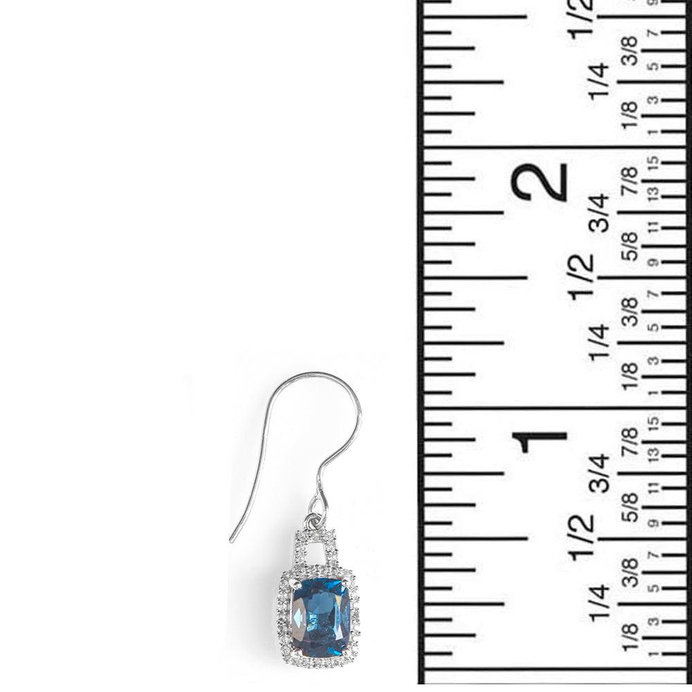 3.69 Cts London Blue Topaz Solid 925 Sterling Silver Dangle Earrings - YoTreasure