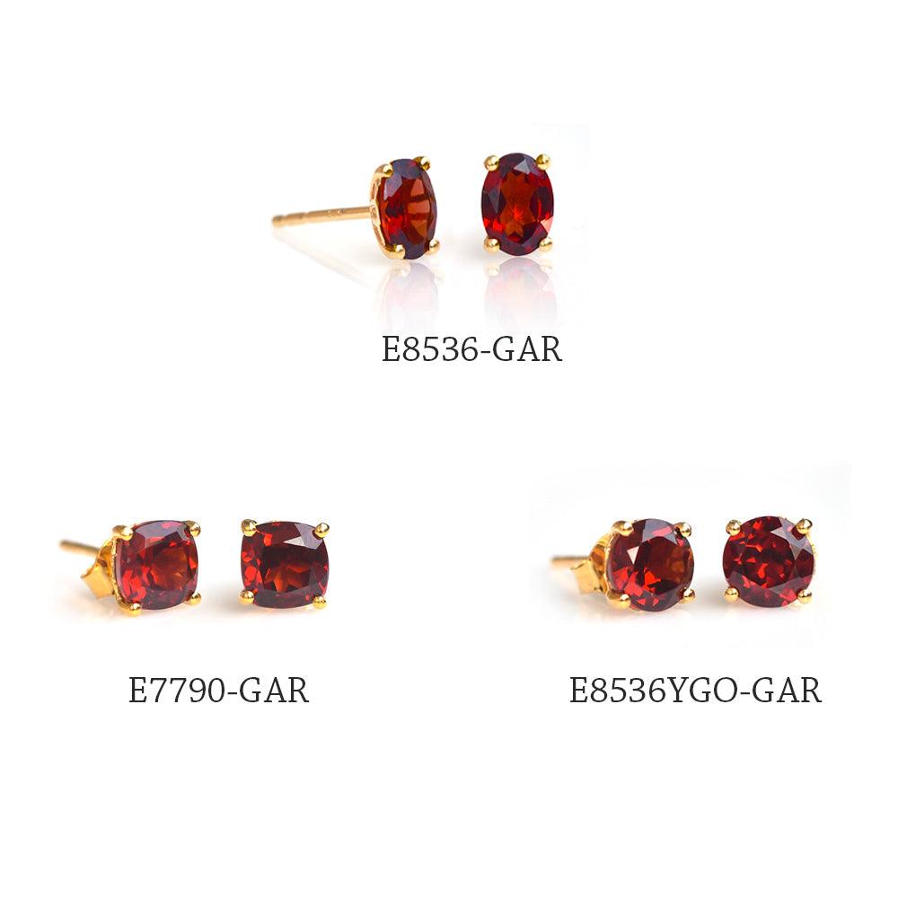 2.30 Ct. Natural Red Garnet Solid 10K Yellow Gold Stud Earrings - YoTreasure