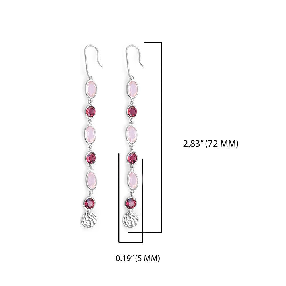 4.65 Ct Rose Quartz Solid 925 Sterling Silver Dangle Earrings Jewelry - YoTreasure