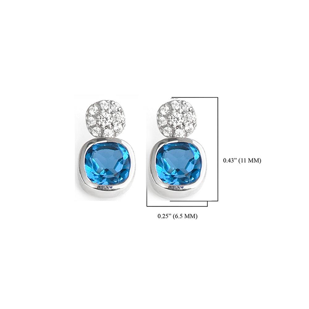 1.62 Ct. London Blue Topaz Solid 925 Sterling Silver Stud Earrings Jewelry - YoTreasure