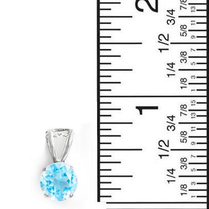 3/4" Natural Blue Topaz 925 Sterling Silver Pendant With Chain - YoTreasure