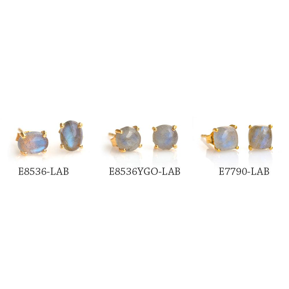 1.60 Ct. Labradorite Solid 10k Yellow Gold Stud Earrings - YoTreasure