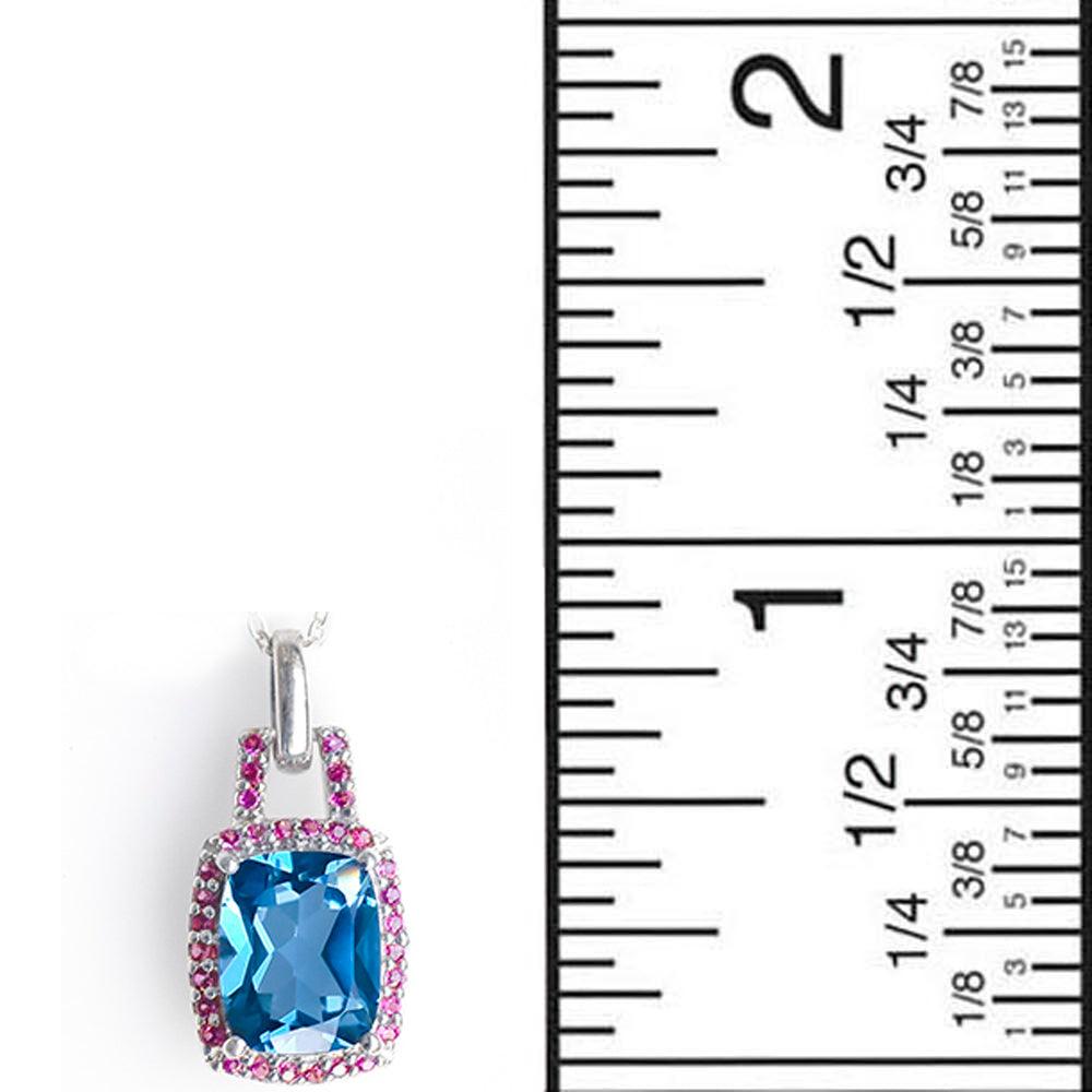 2.62 Ct. London Blue Topaz Solid 925 Sterling Silver Chain Pendant - YoTreasure