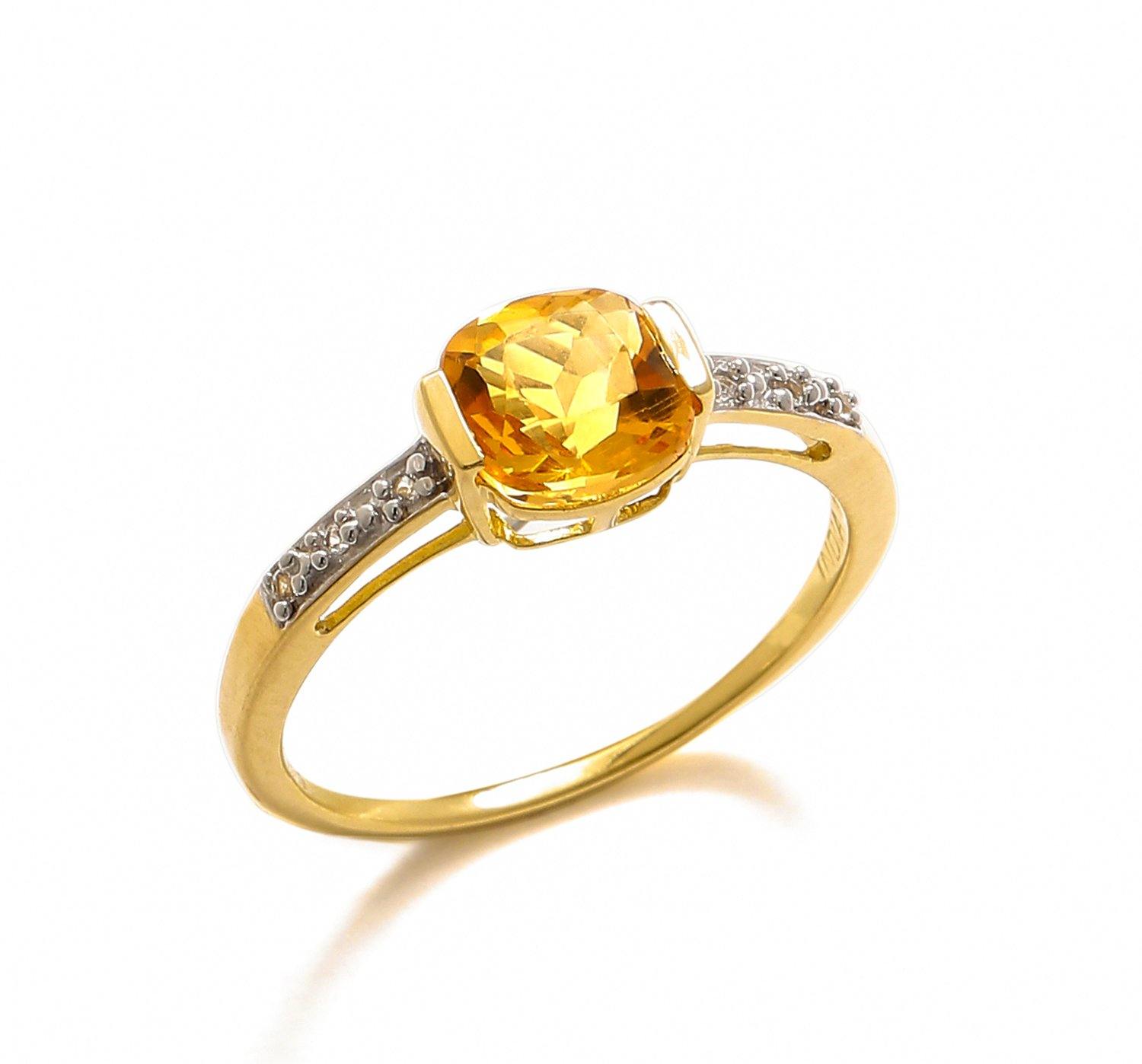 1.43 Ct Citrine Solid 10k Yellow Gold Ring Jewelry - YoTreasure