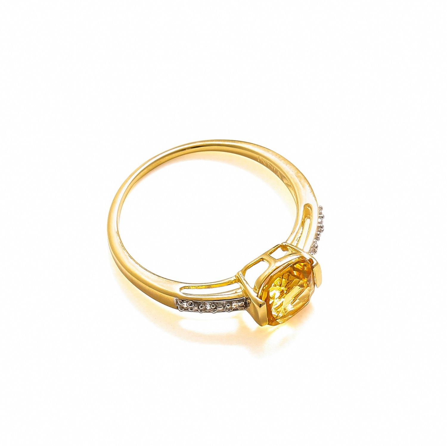1.43 Ct Citrine Solid 10k Yellow Gold Ring Jewelry - YoTreasure