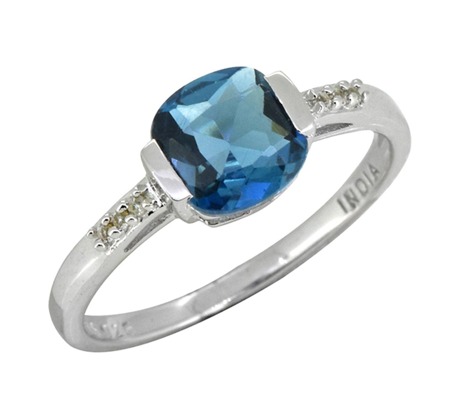 1.69 Cts. London Blue Topaz Solid 925 Sterling Silver Ring Jewelry - YoTreasure