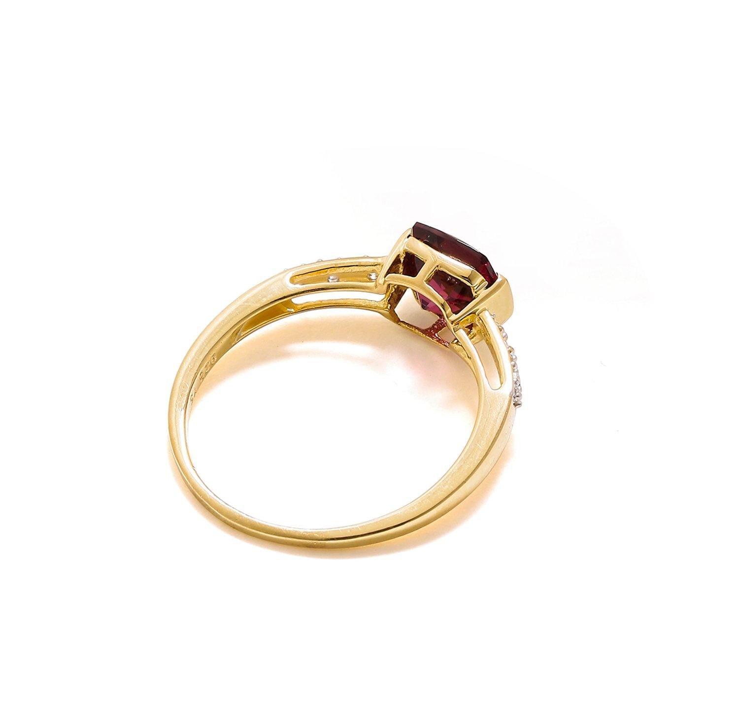 1.82 Ct Rhodolite Garnet Solid 10k Yellow Gold Ring Jewelry - YoTreasure