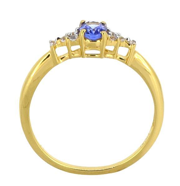 Tanzanite Solid 925 Sterling Silver Gold Plated Engagement Ring - YoTreasure