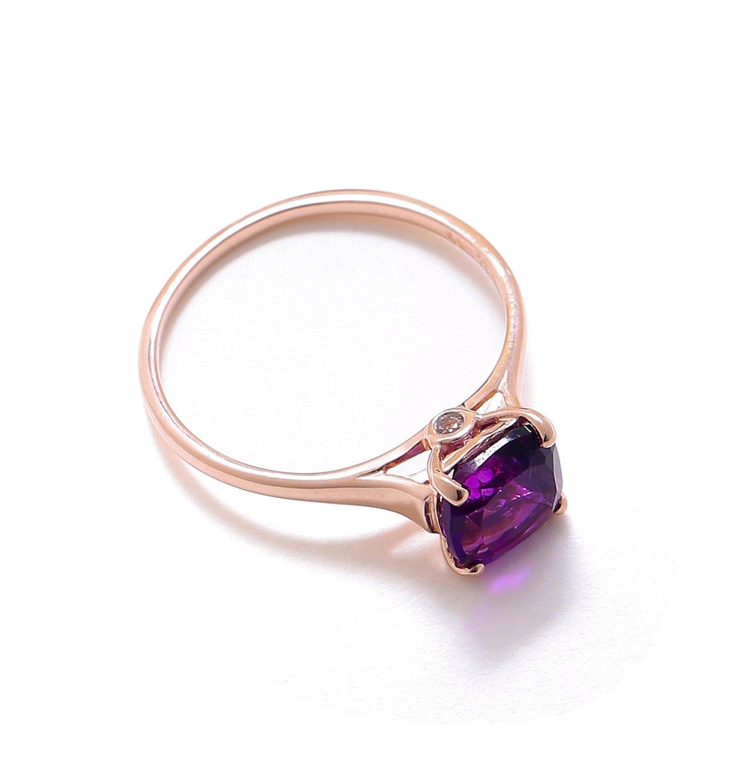 1.46 Ct Amethyst Solid 10k Rose Gold Ring Jewelry - YoTreasure
