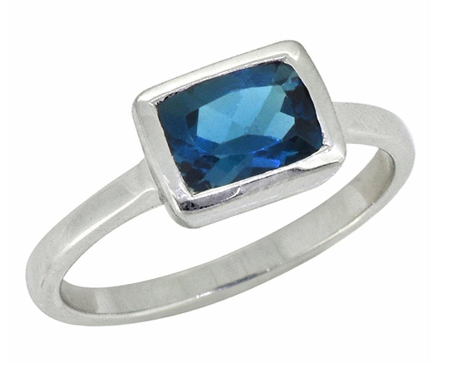 1.74 Ct. London Blue Topaz Solid 925 Sterling Silver Ring Jewelry - YoTreasure