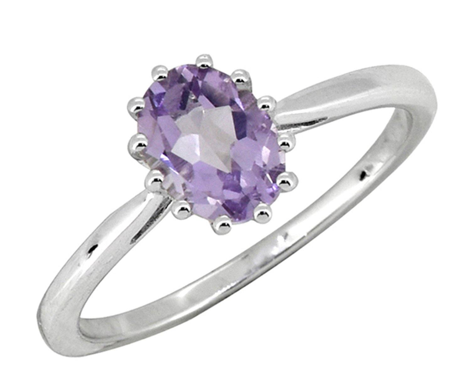 0.90 Ct. Pink Amethyst Solid 925 Sterling Silver Ring Jewelry - YoTreasure