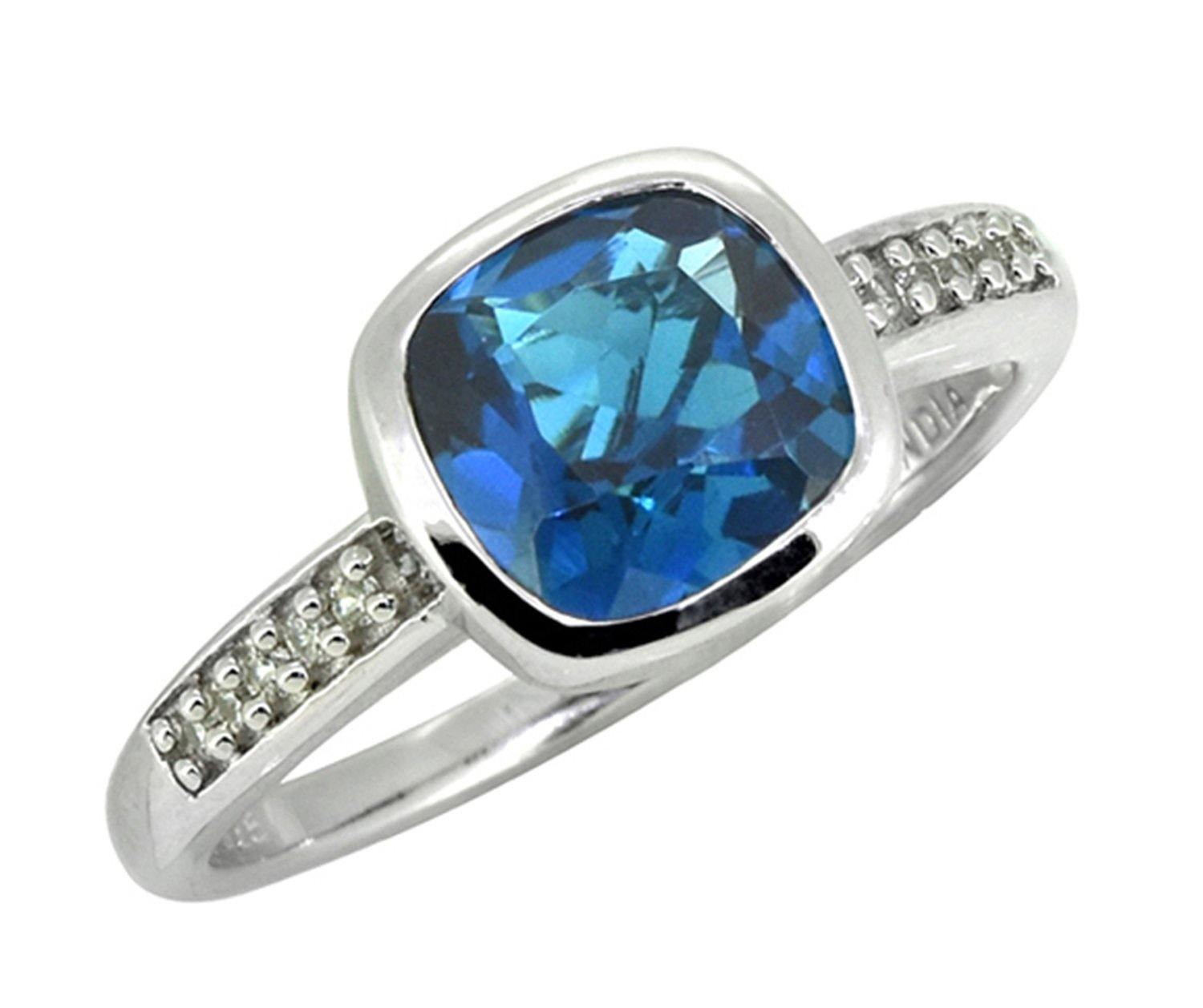 2.90 Cts. London Blue Topaz Solid 925 Sterling Silver Ring Jewelry - YoTreasure