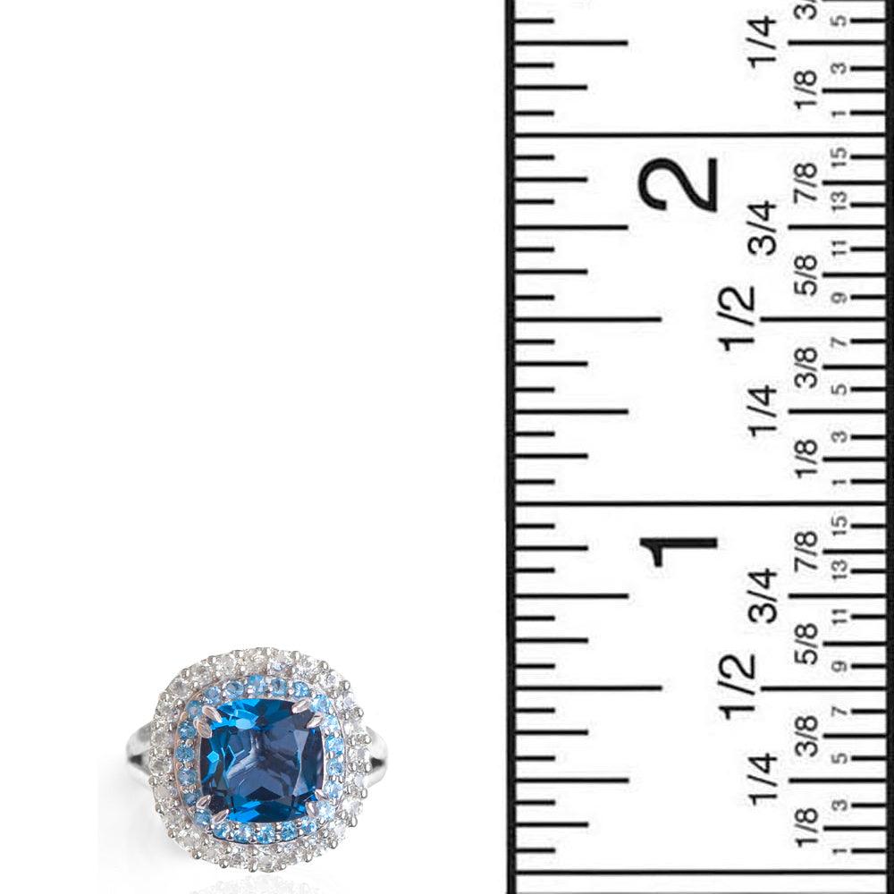 5.27 Ct. London Blue Topaz Solid 925 Sterling Silver Ring Jewelry - YoTreasure