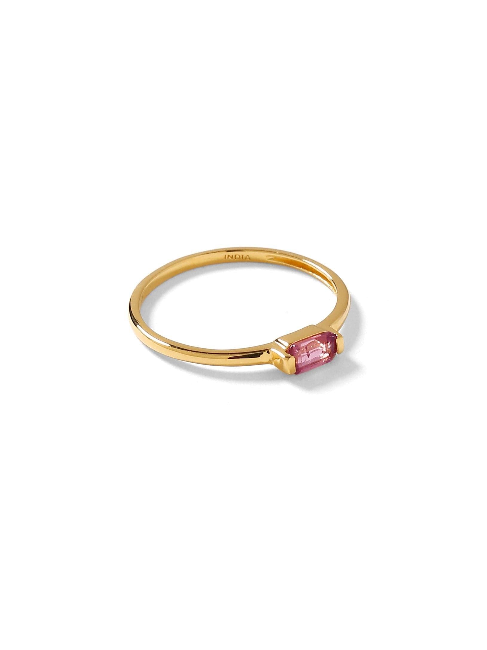 0.25 Ct Tourmaline Solid 10k Yellow Gold Ring Jewelry - YoTreasure
