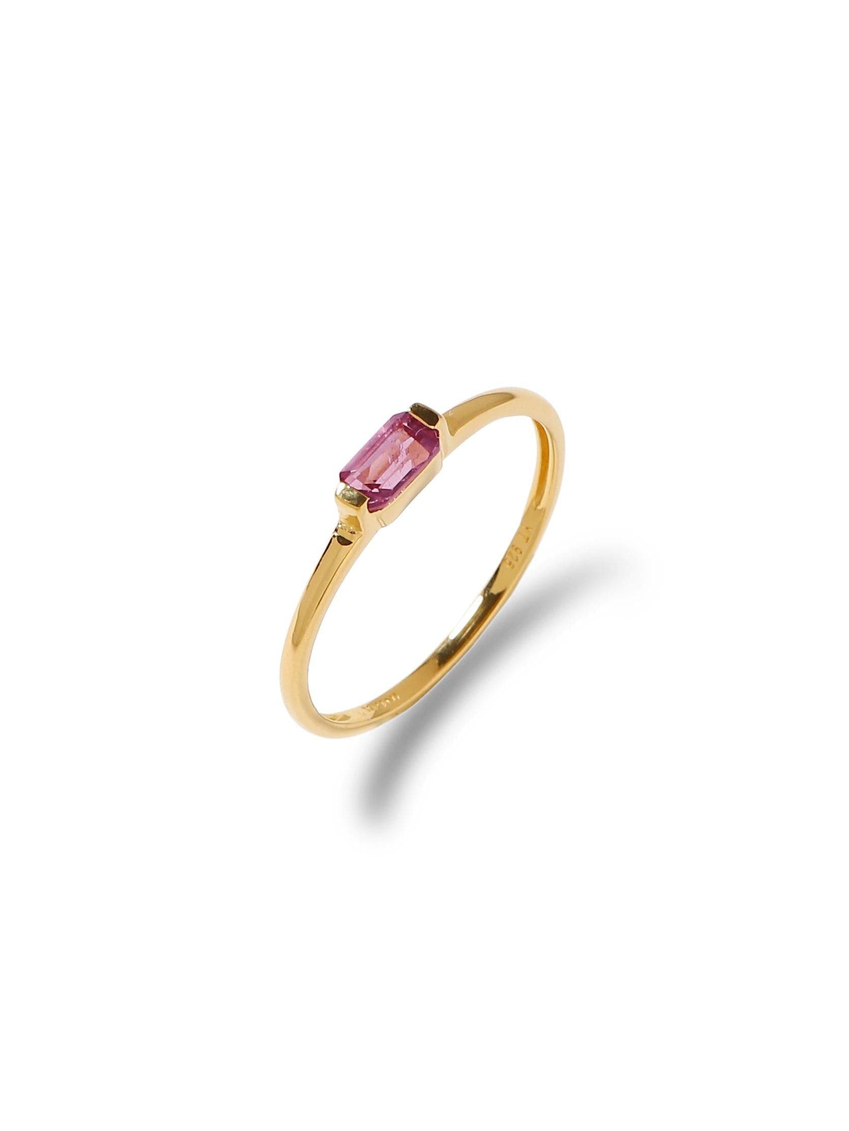 0.25 Ct Tourmaline Solid 10k Yellow Gold Ring Jewelry - YoTreasure