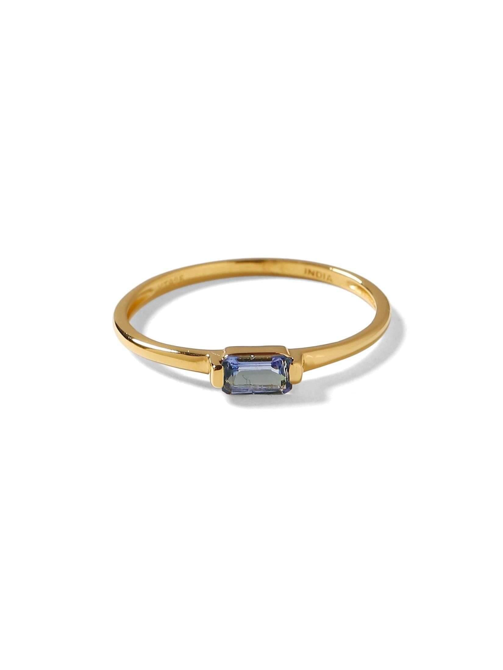 0.34 Ct Tanzanite Solid 10k Yellow Gold Ring Jewelry - YoTreasure