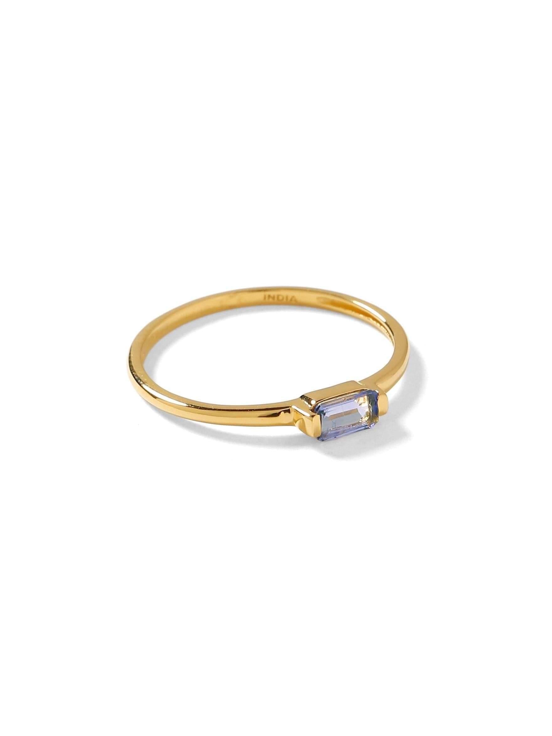 0.34 Ct Tanzanite Solid 10k Yellow Gold Ring Jewelry - YoTreasure