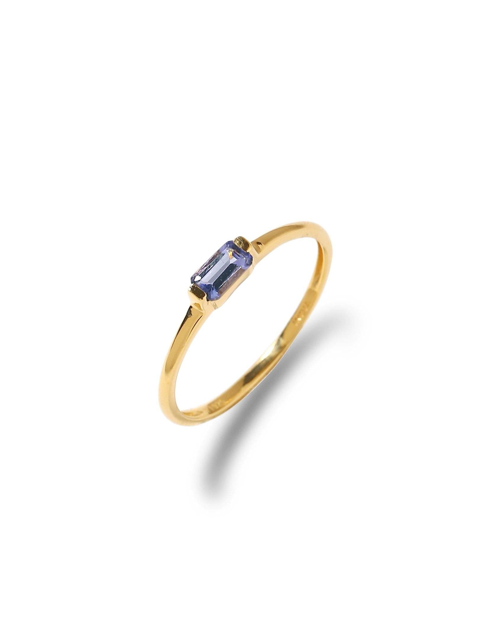 0.34 Ct Tanzanite Solid 10k Yellow Gold Ring Jewelry - YoTreasure