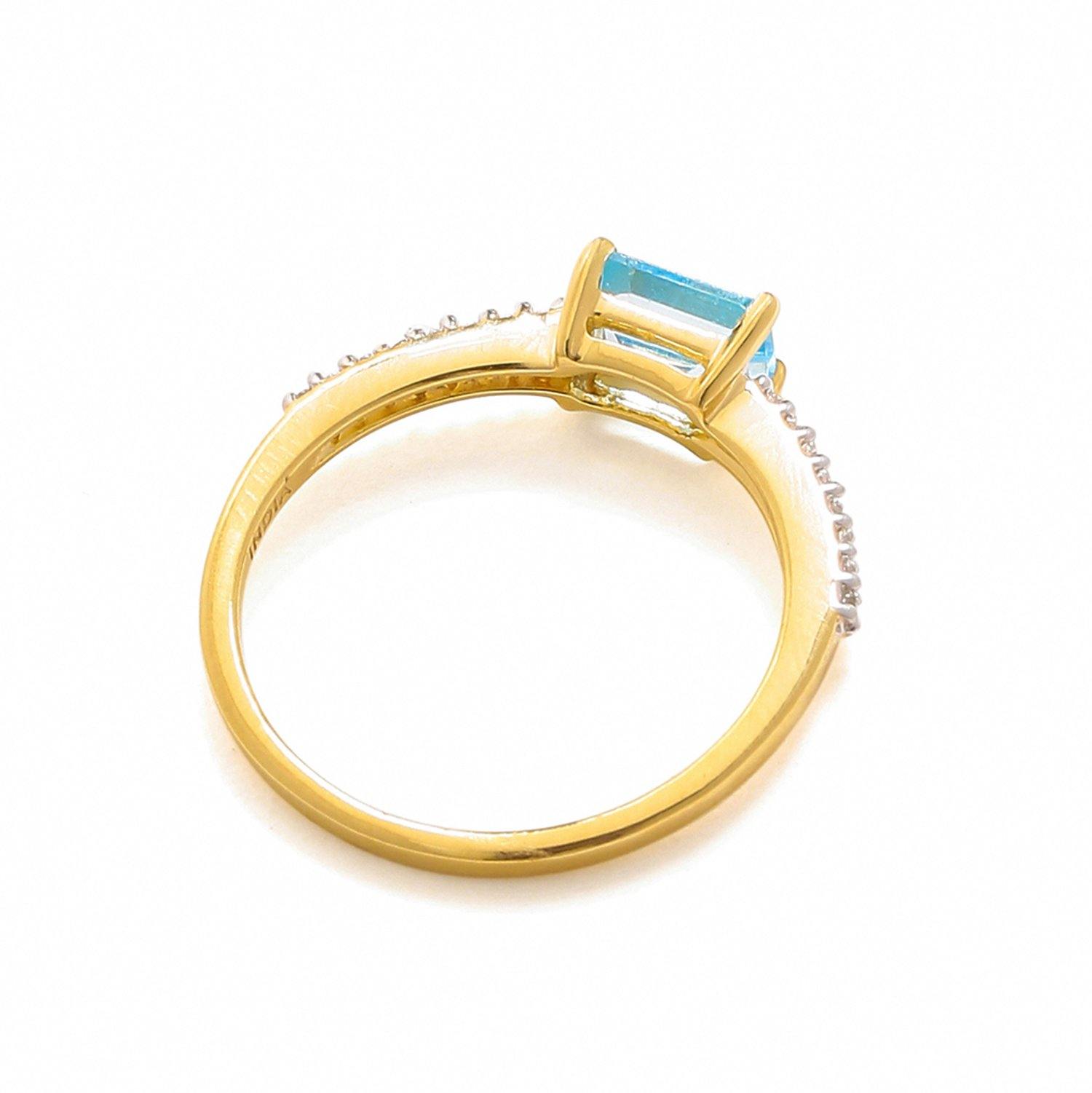 0.92 Ct Sky Blue Topaz Solid 10k Yellow Gold Ring Jewelry - YoTreasure