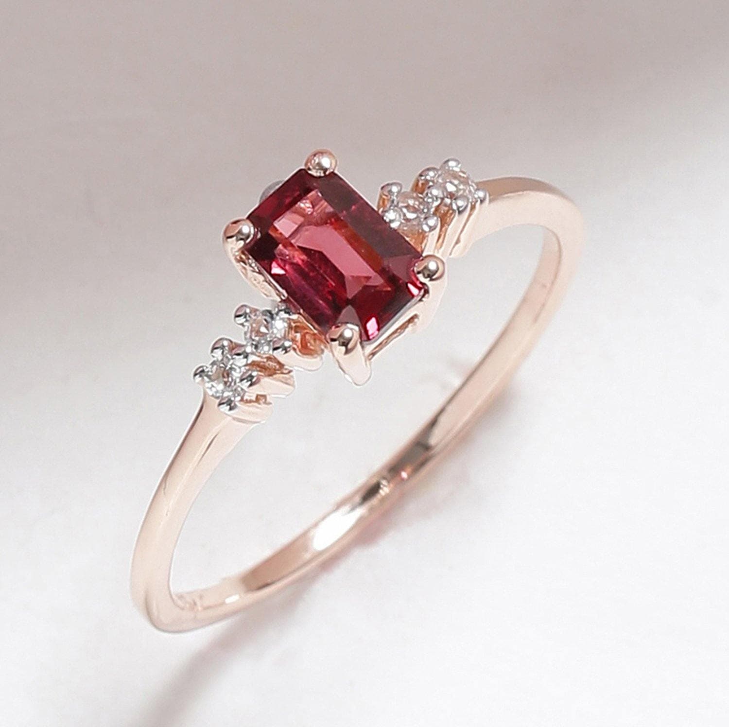 Rhodolite rose outlet gold ring