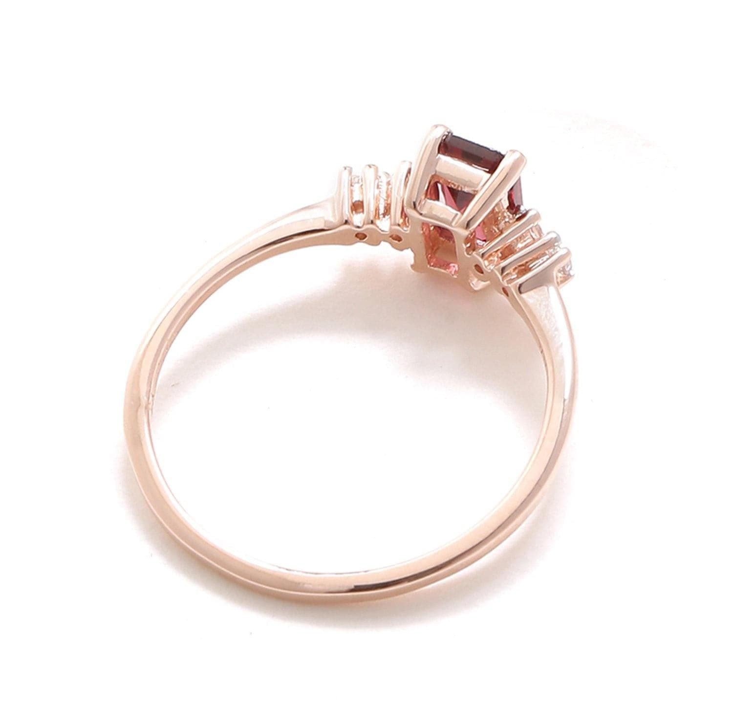 0.86 Ct Rhodolite Garnet Solid 10k Rose Gold Ring Jewelry - YoTreasure