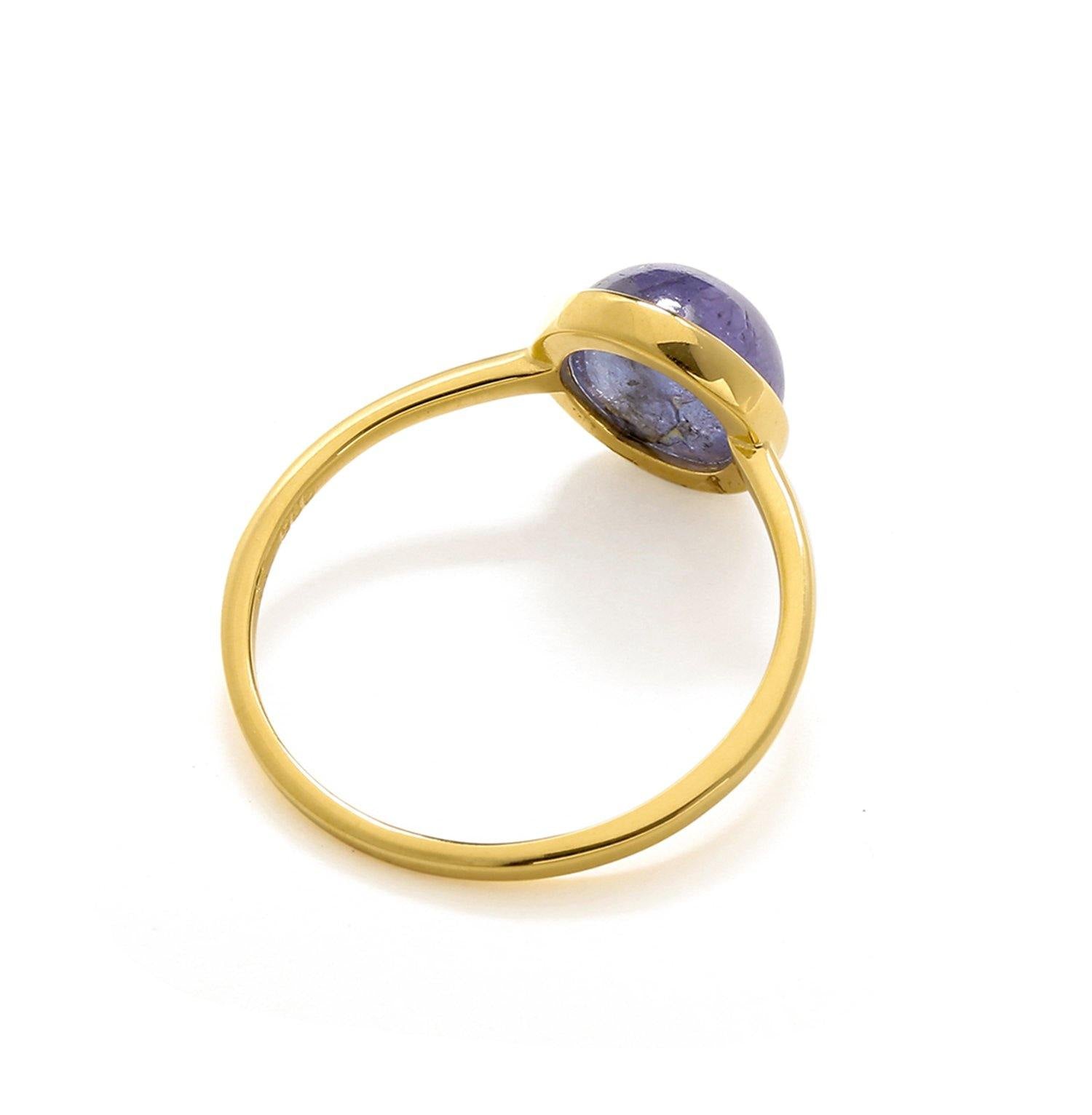 Tanzanite Solid 10k Yellow Gold Ring Jewelry - YoTreasure