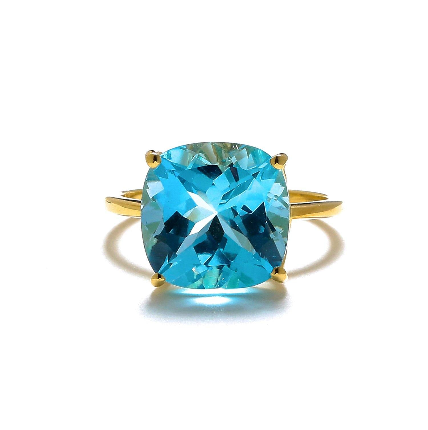 Solid Plumb sale 10K Yellow Gold Blue Topaz Swirl Ring Size 6.25