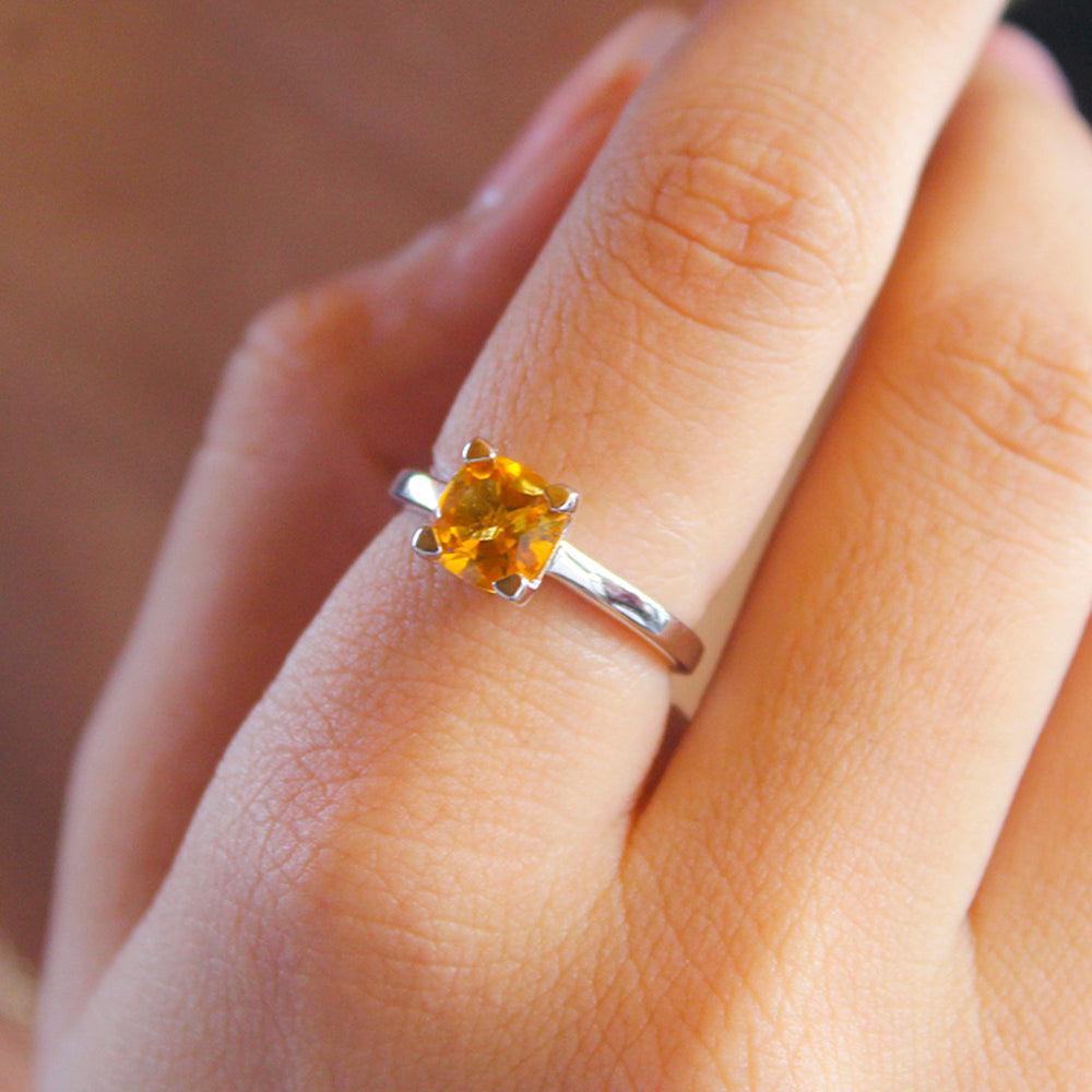 1.82 Ct. Citrine Solid 925 Sterling Silver Solitaire Ring Jewelry - YoTreasure