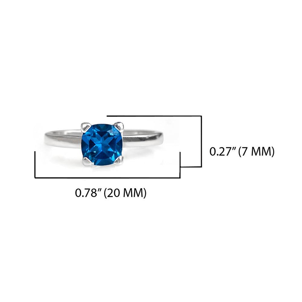 1.82 Ct. London Blue Topaz Solid 925 Sterling Silver Ring Jewelry - YoTreasure