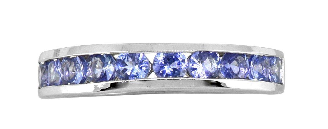 Tanzanite Solid 925 Sterling Silver Eternity Band Ring Jewelry - YoTreasure