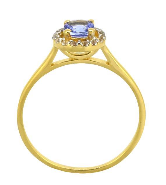 Tanzanite Solid 925 Sterling Silver Gold Plated Cluster Ring Jewelry - YoTreasure