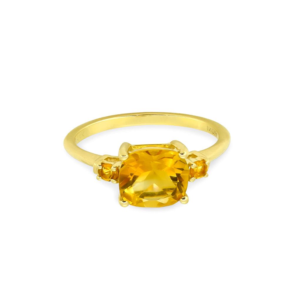 2.15 Ct. Citrine Solid 14k Yellow Gold Ring Jewelry - YoTreasure