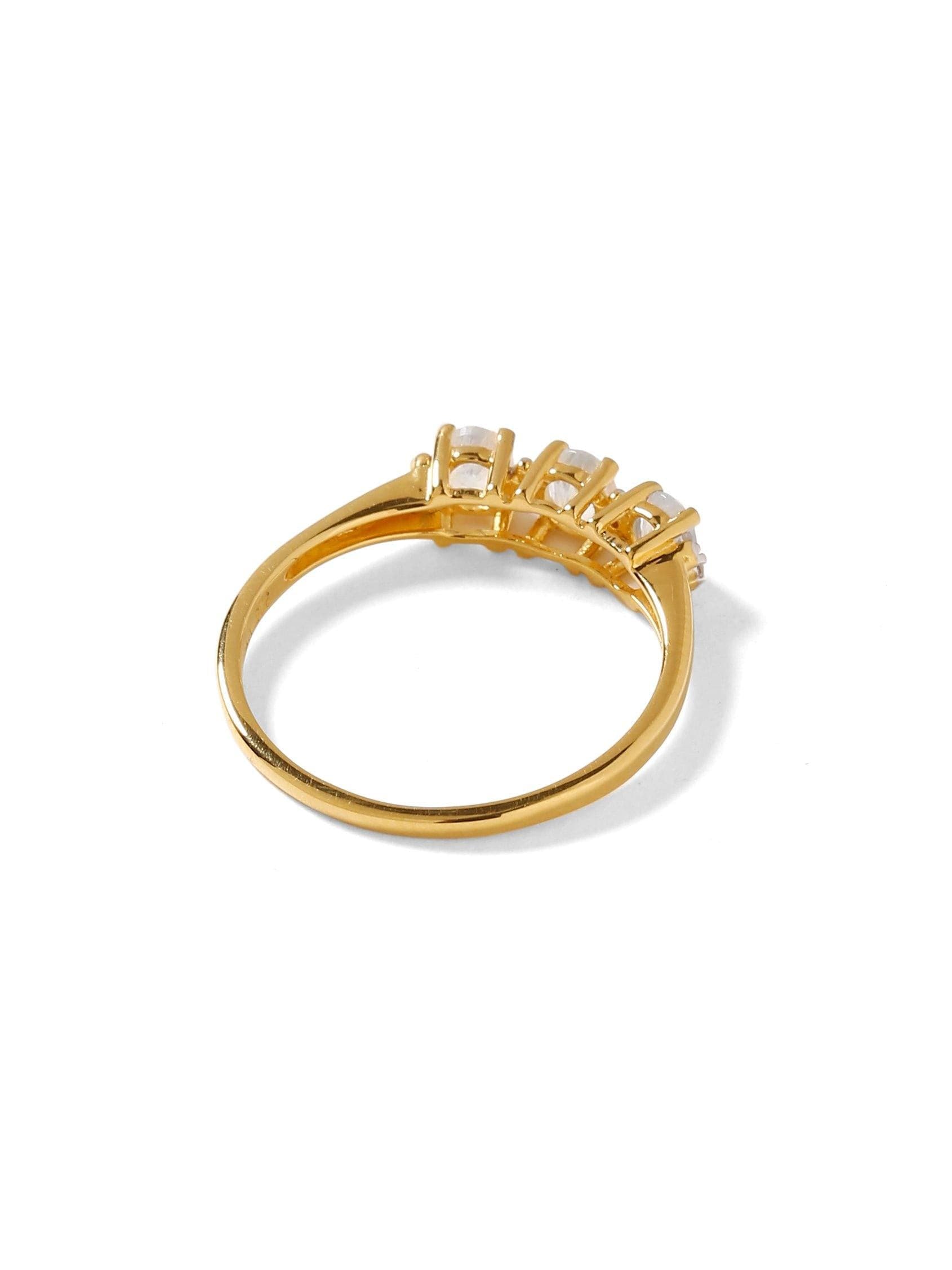 0.46 Ct. Rainbow Moonstone Solid 10k Yellow Gold Ring Jewelry - YoTreasure