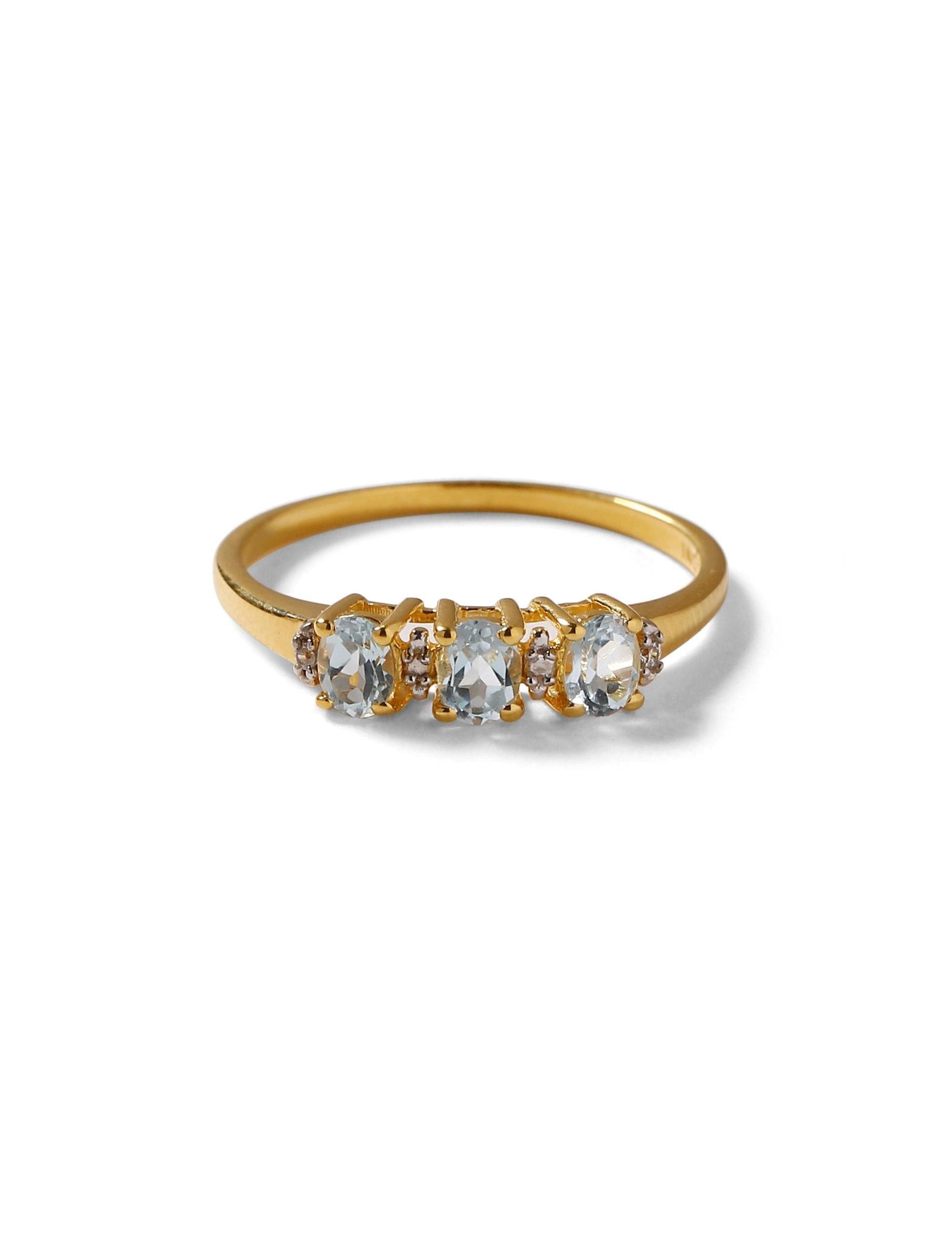 0.46 Ct. Sky Blue Topaz Solid 10k Yellow Gold Ring Jewelry - YoTreasure