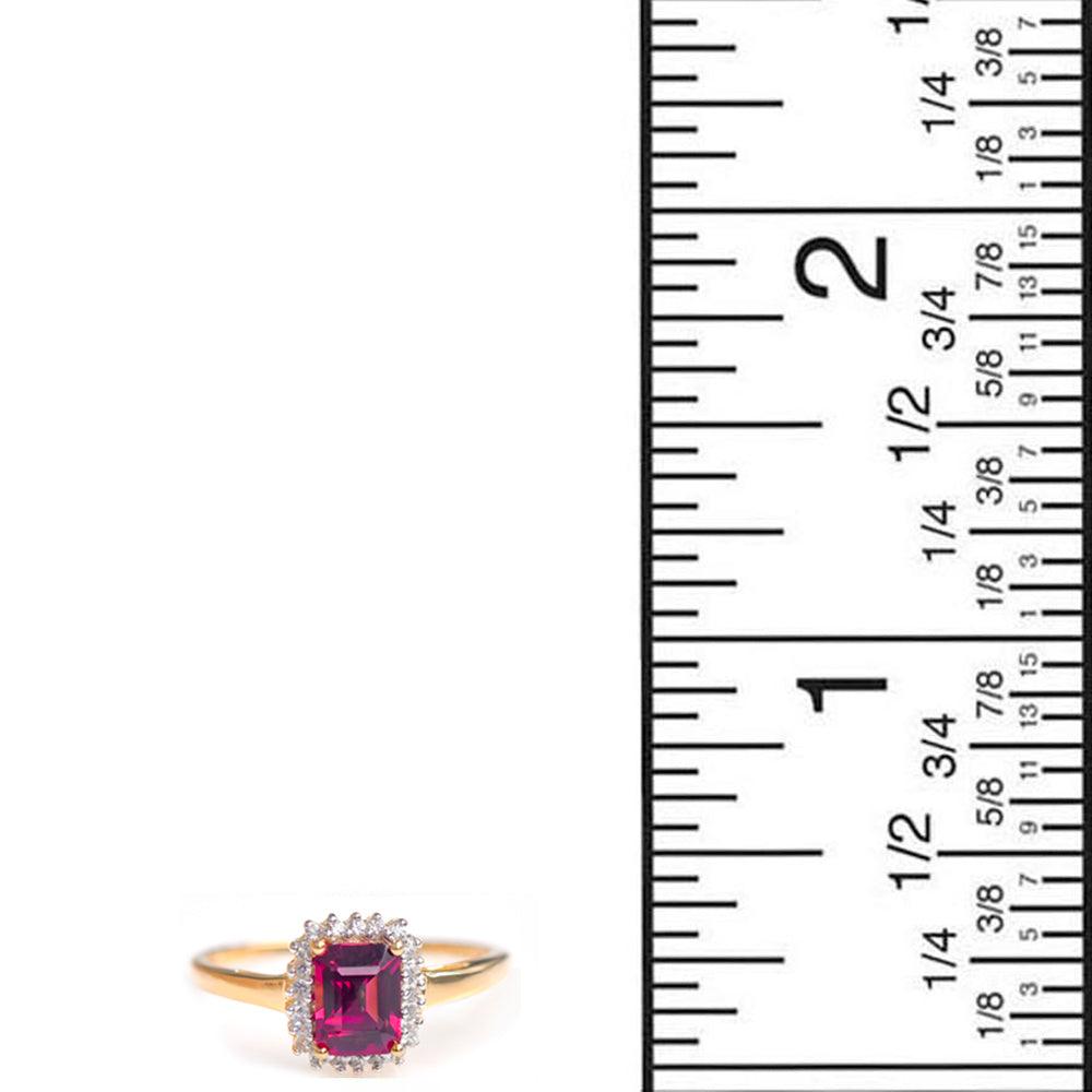 1.22 Ct. Rhodolite Garnet White Topaz Solid 10k Yellow Gold Ring Jewelry - YoTreasure