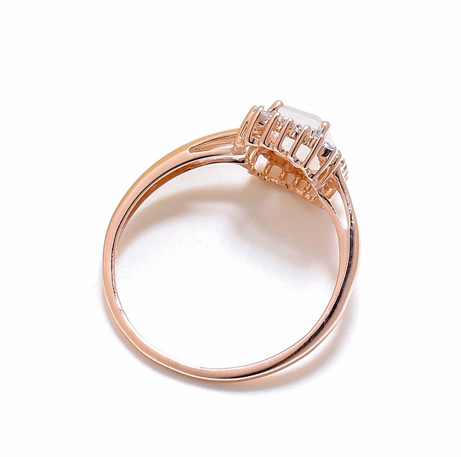1.52 Ct Moonstone Solid 10k Rose Gold Ring Jewelry - YoTreasure