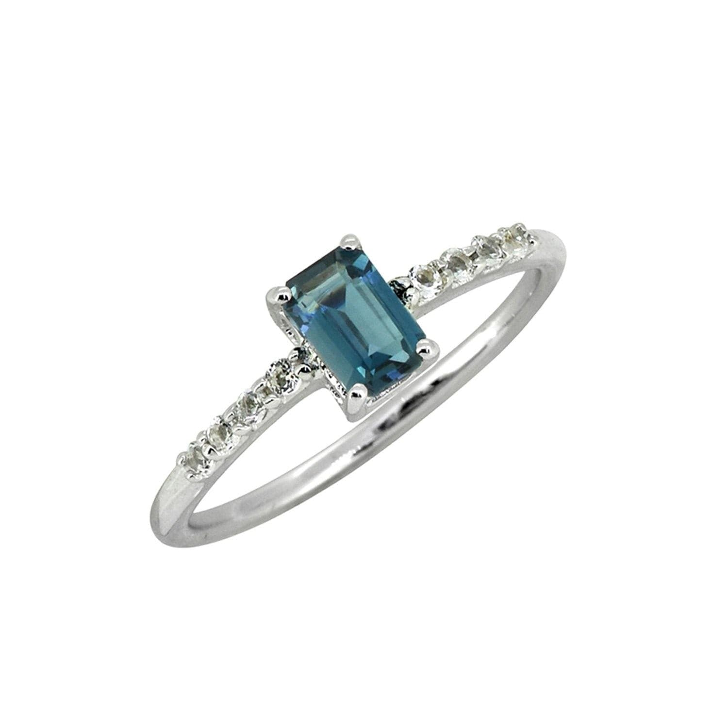 0.64 Ct. London Blue Topaz Solid 925 Sterling Silver Ring Jewelry - YoTreasure