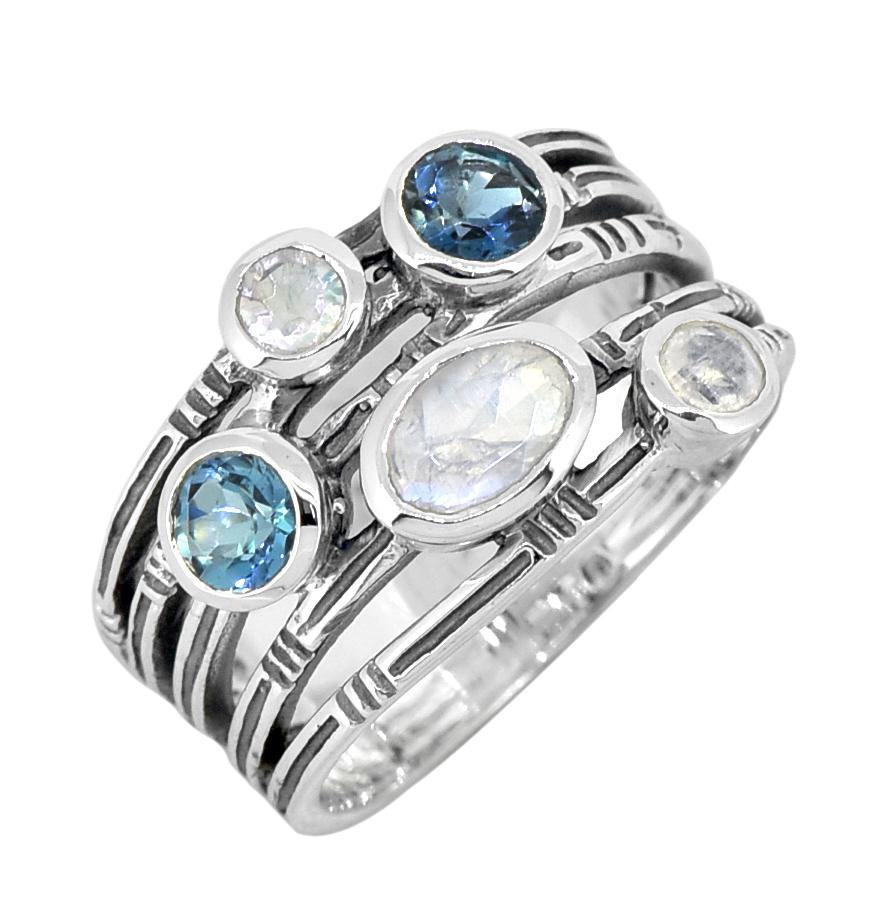 Moonstone Solid 925 Sterling Silver Designer Bypass Ring Jewelry - YoTreasure