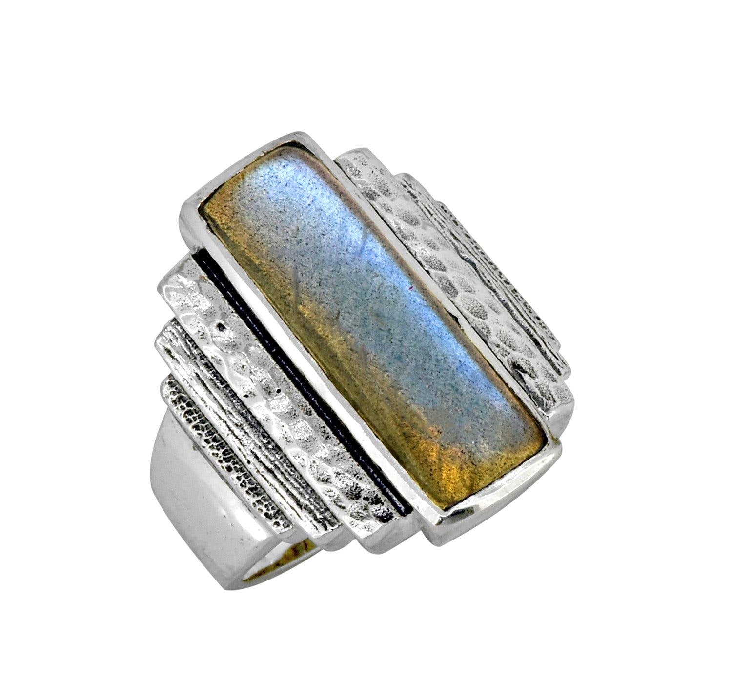 Labradorite Solid 925 Sterling Silver Ring Jewelry - YoTreasure